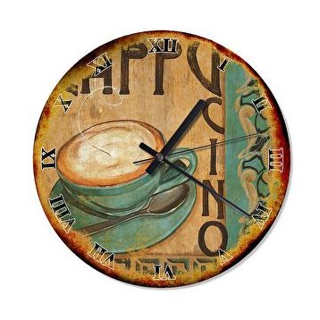 Cakasaat Cappucino Afişli Özel Tasarım Duvar Saati