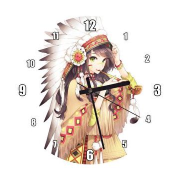 Cakasaat Cherokee Anime Kızı Görseli Duvar Saati