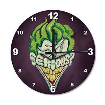 Cakasaat Ciddi Joker Şekilli Duvar Saati