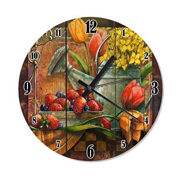 Cakasaat Çilekler Ve Laleler Akarlı Duvar Saati