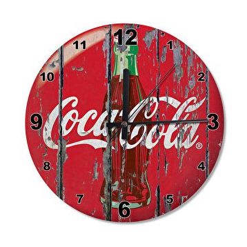 Cakasaat Cocacola Ahşap Duvar Saati