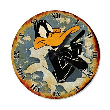 Cakasaat Daffy Duck Eskitilmiş Duvar Saati