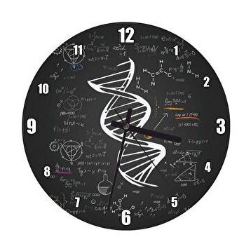 Cakasaat Dna Sarmalı Matematiksel Formüller Ve Geometrik Şekiller Duvar Saati