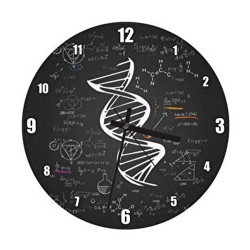 Cakasaat Dna Sarmalı Matematiksel Formüller Ve Geometrik Şekiller Duvar Saati