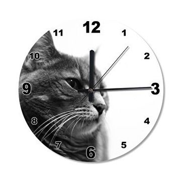 Cakasaat Düşünen Kedi Ahşap Duvar Saati
