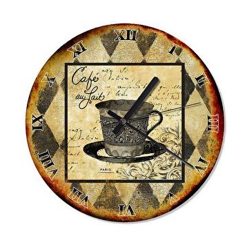 Cakasaat Eski Mektup Zeminde Kafe Paris Fincan Duvar Saati