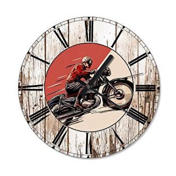 Cakasaat Eski Motorcu Şekilli Duvar Saati