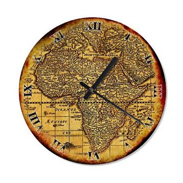 Cakasaat Eski Zeminde Eski Afrika Haritası Duvar Saati