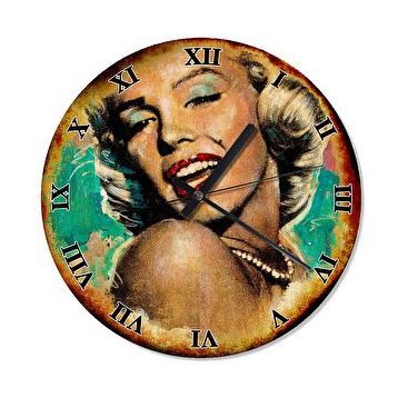 Cakasaat Eski Zeminde Marilyn Monroe Portresi Duvar Saati