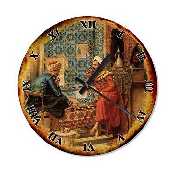 Cakasaat Eski Zeminde Sedir Üstünde Santranç Oyuncular Duvar Saati