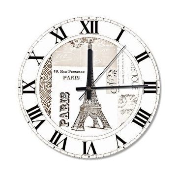 Cakasaat Eyfel Kulesi Paris Mektup Ahşap Duvar Saati