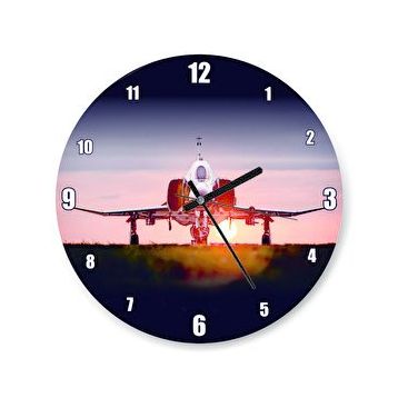 Cakasaat F4 Phantom Süpersonik Jet Ve Günbatımı Duvar Saati