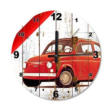 Cakasaat Fiat Nostalfi Ahşap Duvar Saati