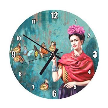 Cakasaat Frida Kahlo Kelebek Zinciri Görseli Duvar Saati