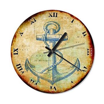Cakasaat Gemi Çapası Analog Duvar Saati