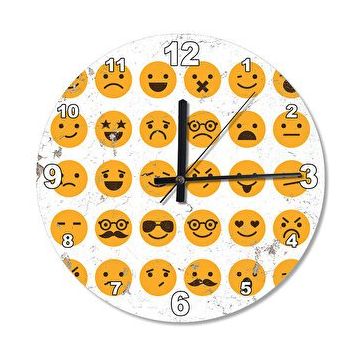 Cakasaat Gülümseyen Smiley'ler Tasarım Duvar Saati