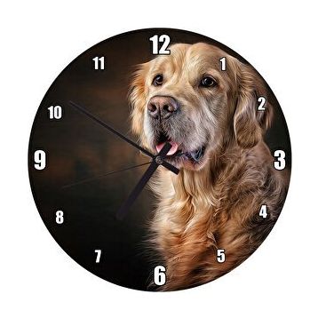 Cakasaat Güzel Golden Retriever Köpek Resimleri Duvar Saati