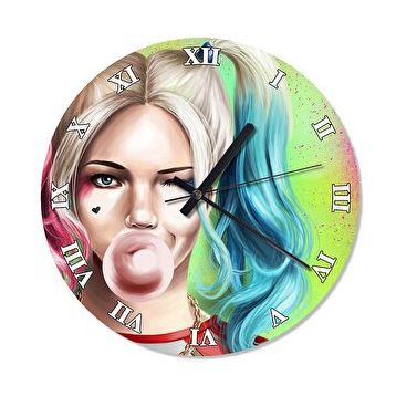 Cakasaat Harley Quinn Akarlı Duvar Saati