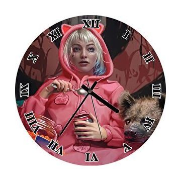 Cakasaat Harley Quinn Sırtlan Yırtıcı Kuş Duvar Saati