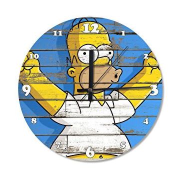 Cakasaat Homer Simpson Ahşap Duvar Saati