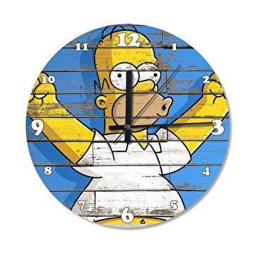 Cakasaat Homer Simpson Ahşap Duvar Saati