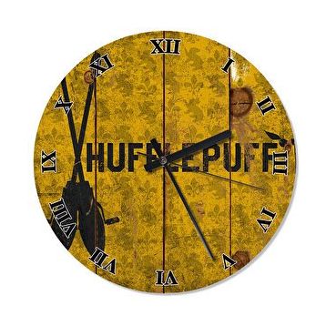 Cakasaat Hufflepuff Harry Potter Akarlı Duvar Saati