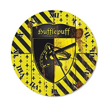 Cakasaat Hufflepuff Harry Potter Baskılı Duvar Saati