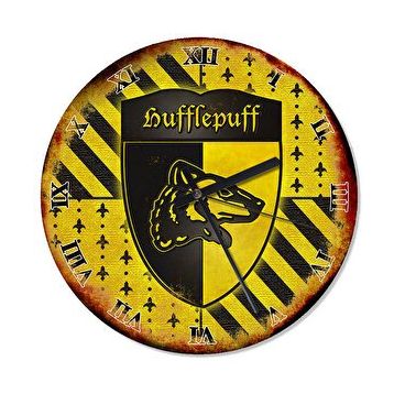 Cakasaat Hufflepuff Harry Potter Baskılı Duvar Saati
