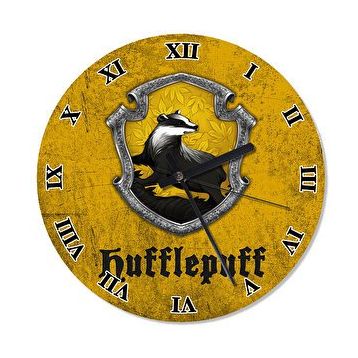 Cakasaat Hufflepuff Harry Potter Baskılı Duvar Saati