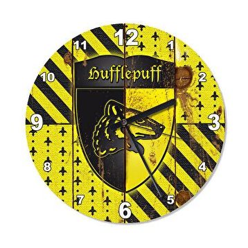 Cakasaat Hufflepuff Harry Potter Tasarım Duvar Saati