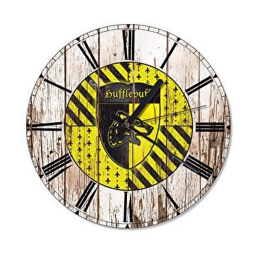 Cakasaat Hufflepuff Harry Potter Tasarım Duvar Saati