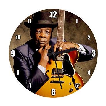 Cakasaat John Lee Hooper Ve Gitarı Renkli Duvar Saati