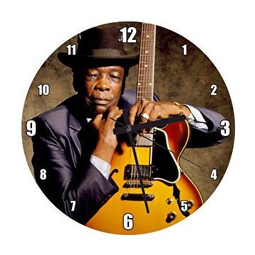 Cakasaat John Lee Hooper Ve Gitarı Renkli Duvar Saati