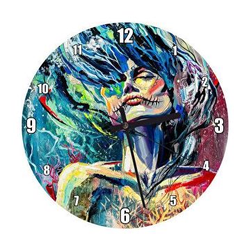 Cakasaat Kadınları Tasvir Eden Kaprisli Gerçeküstü Sanat Görseli Duvar Saati