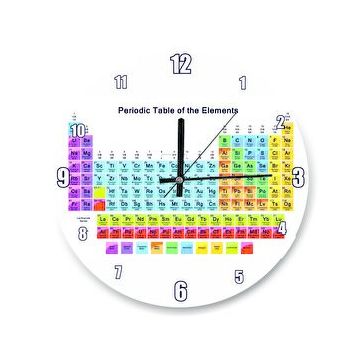 Cakasaat Mendeleev Kimya Periyodik Tablo Büyük Renkli Duvar Saati