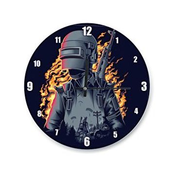 Cakasaat Pubg Oyuncu İllüstrasyon Duvar Saati