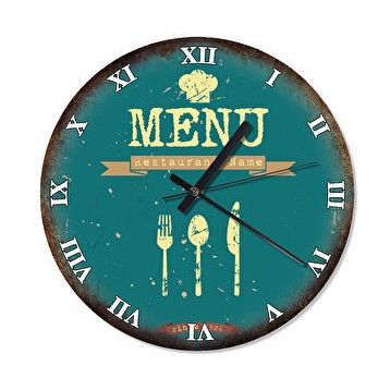 Cakasaat Restoran Menü Aifişi Duvar Saati