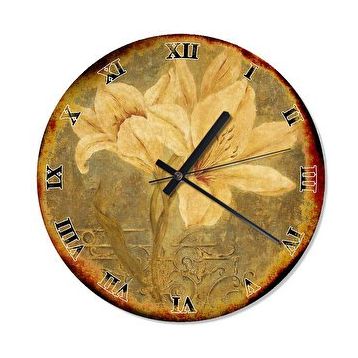 Cakasaat Retro Sarı Laleler Analog Duvar Saati