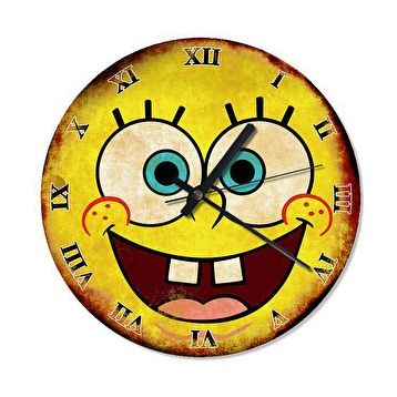 Cakasaat Retro Sünger Bob Analog Duvar Saati