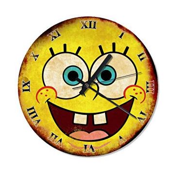Cakasaat Retro Sünger Bob Analog Duvar Saati