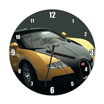 Cakasaat Sarı Siyah Bugatti Veyron Eb 164 Duvar Saati