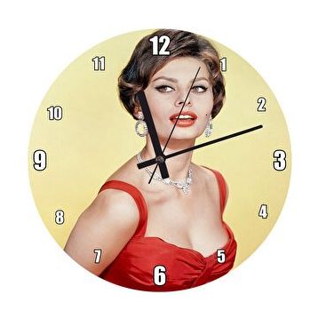 Cakasaat Sophia Loren Kırmızı Elbiseli Duvar Saati