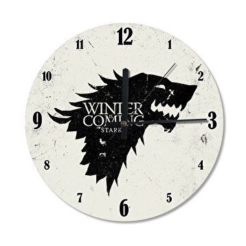 Cakasaat Stark Winter İs Comming Desenli Duvar Saati