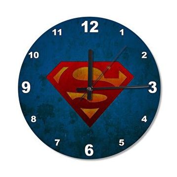 Cakasaat Superman Logo Ahşap Duvar Saati