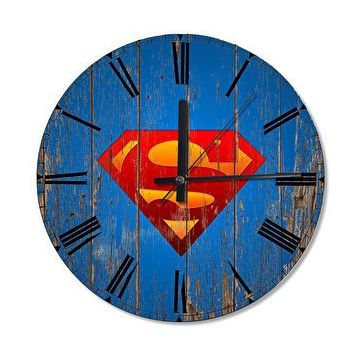 Cakasaat Süpermen Logo Baskılı Duvar Saati