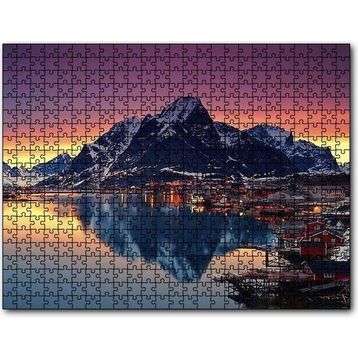 Cakatablo Dağ Göl Kasaba Görseli 1000 Parça Puzzle