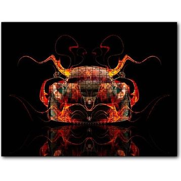 Cakatablo Dijital Tasarım Alev ve Spor Araba Görseli 1000 Parça Puzzle