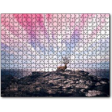 Cakatablo Geyik Kayalık Deniz Bulutlu Gökler Kompozisyon 1000 Parça Puzzle