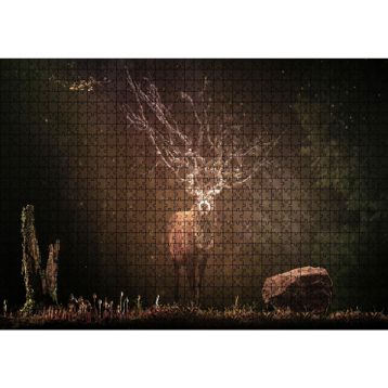 Cakatablo Geyik Orman ve Güneş Işığı Kompozisyon 1000 Parça Puzzle