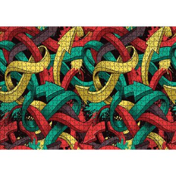 Cakatablo İç İçe Geşmiş Renkli Oklar Görseli 1000 Parça Puzzle